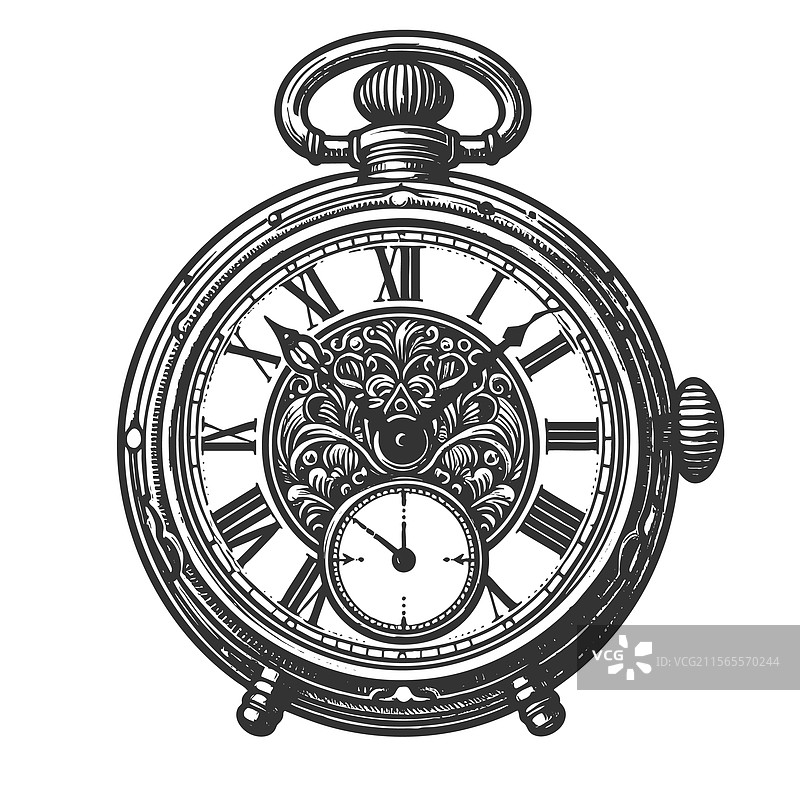 带有罗马数字的怀表图片素材