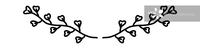 婚礼装饰性文本分隔符花卉涂鸦图片素材