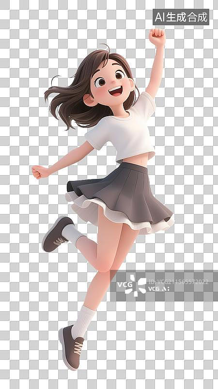 【AI数字艺术】3D卡通儿童欢呼场景图片素材