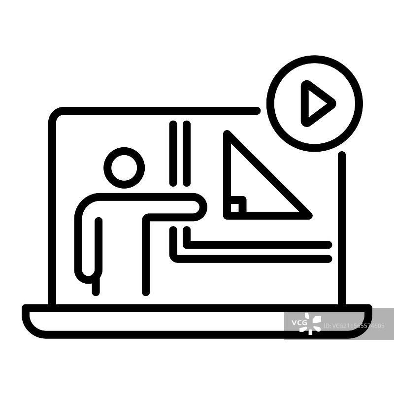 网络研讨会线条图标图片素材