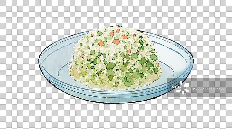 一盘蔬菜蛋炒饭插图图片素材