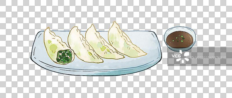 荠菜水饺插画图片素材