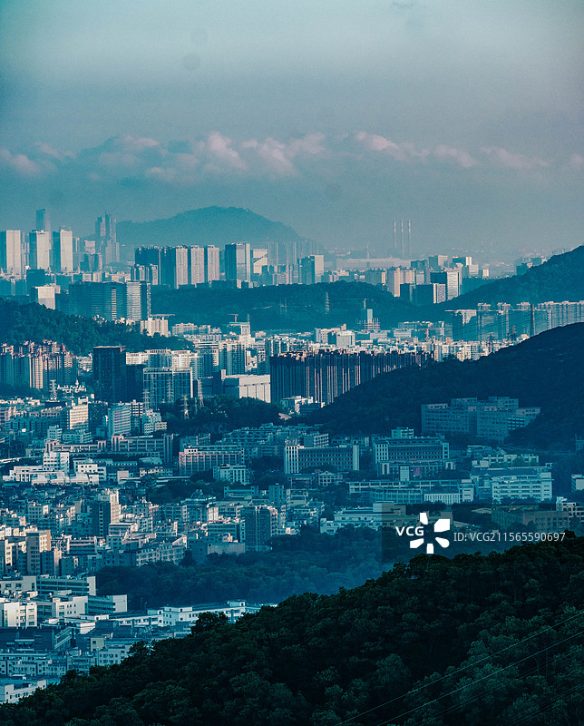 深圳凤凰山俯拍图片素材