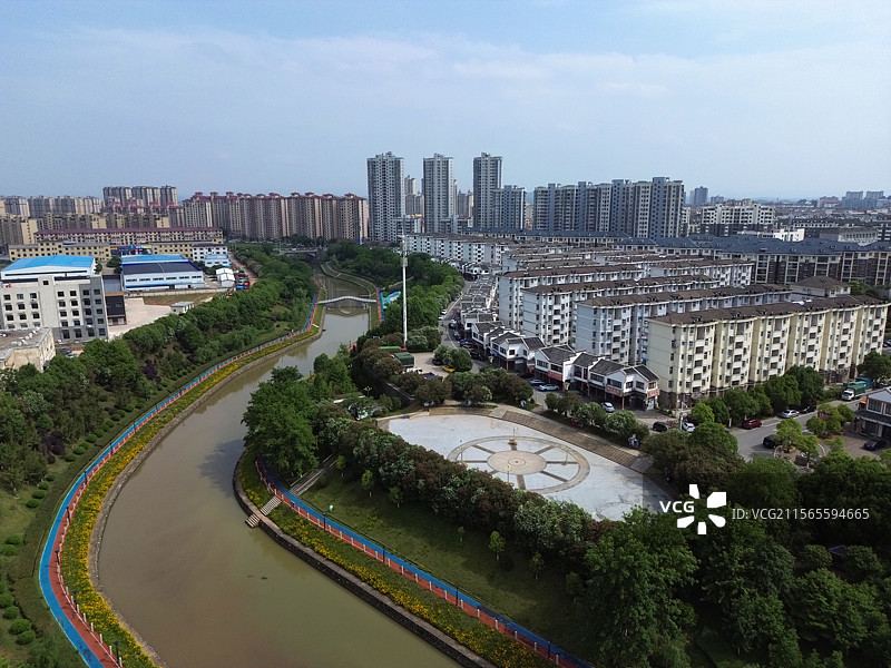 航拍抚州南丰县城图片素材