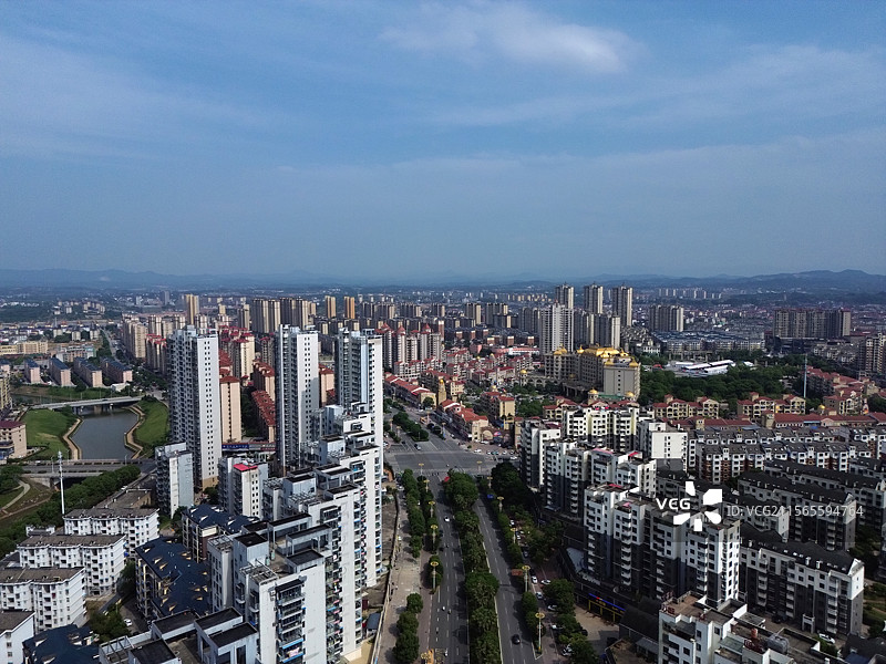 航拍抚州南丰县城图片素材