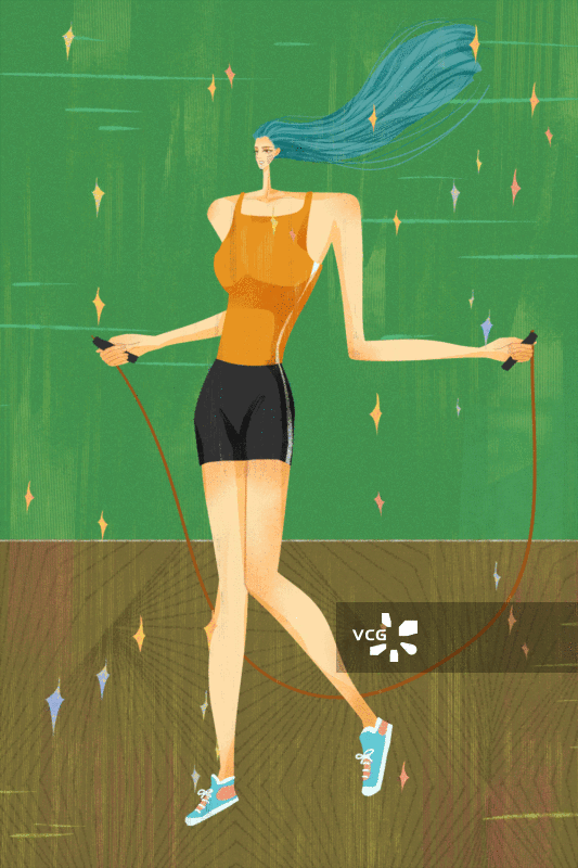 运动跳绳插画GIF动图图片素材