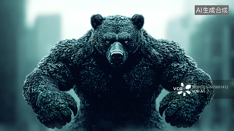 【AI数字艺术】一只熊经济低迷失败图片素材