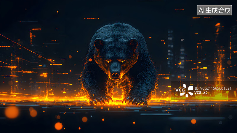 【AI数字艺术】一只熊经济低迷失败图片素材