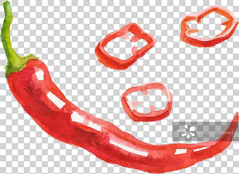 手绘水彩辣椒新鲜感十足图片素材