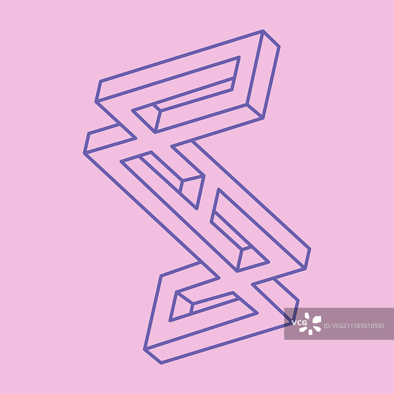 不可能形状的光学错觉标志图片素材