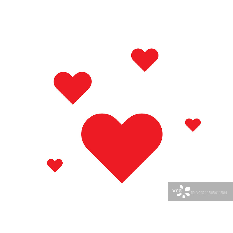 红色心形图标 爱的符号 浪漫漂浮图片素材