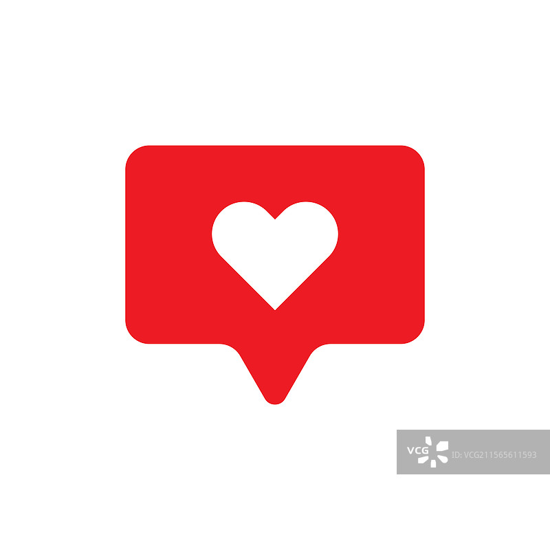 社交媒体红色心形通知图标图片素材