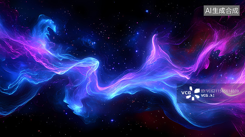 【AI数字艺术】深空中的抽象星云图片素材