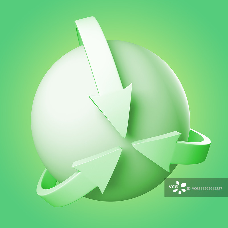 白绿色环保循环利用科技球图片素材