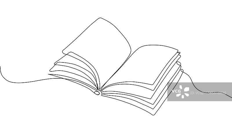 极简风格的连续一笔画开放的图案图片素材