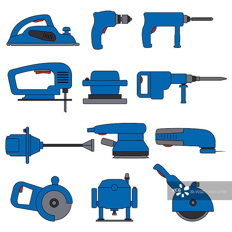 电动工具图标集图片素材