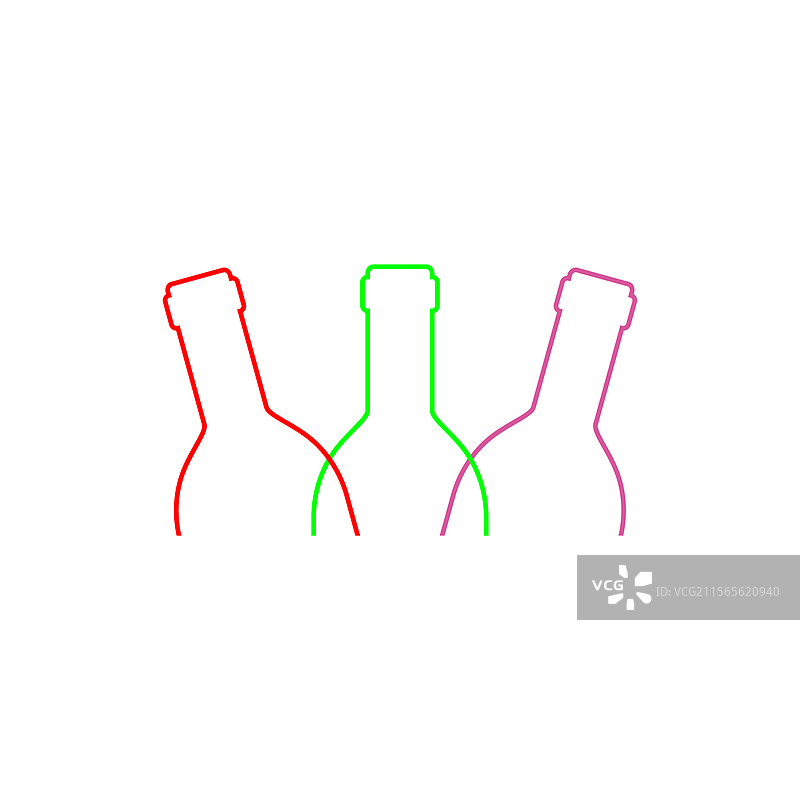 彩色亮丽的葡萄酒瓶标志图片素材