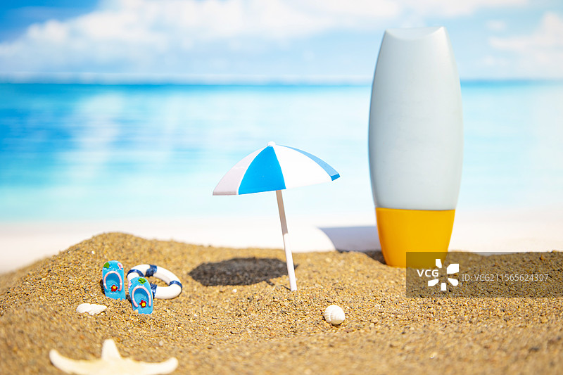 夏日海滩旅行度假防晒图片素材