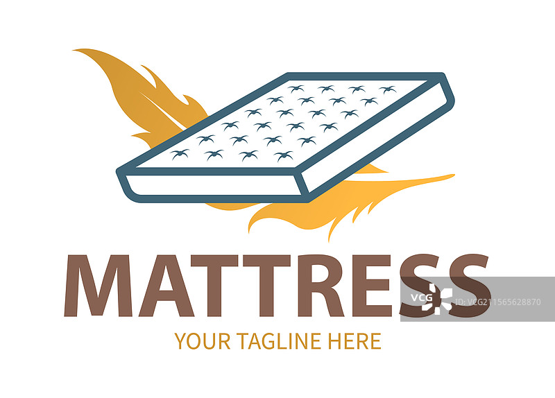 混合床垫双人床的创意概念标志图片素材