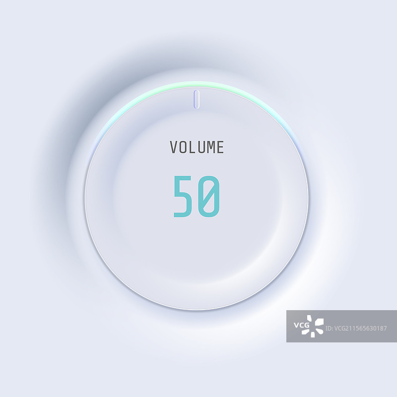 音量控制旋钮拟物风格用户界面图片素材