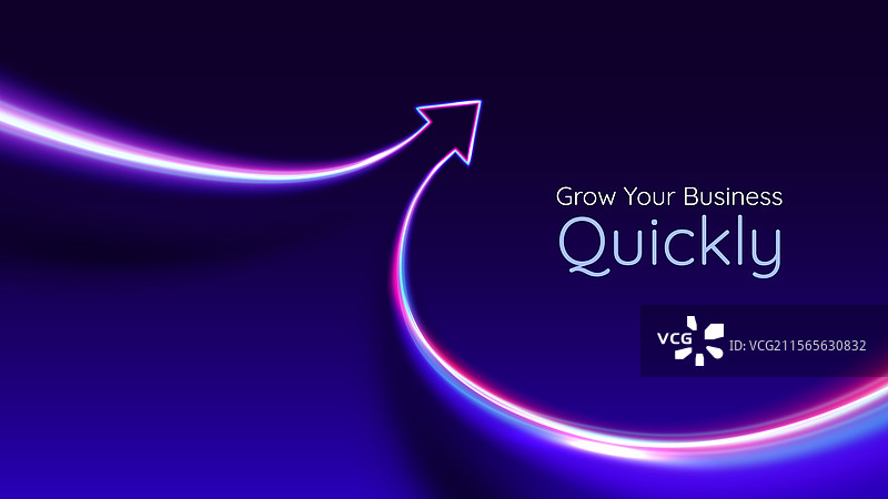 红色和蓝色的霓虹向上箭头，带有光轨图片素材