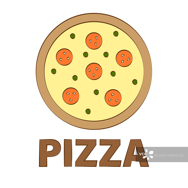 意大利经典菜肴圆形意大利香肠比萨图标图片素材