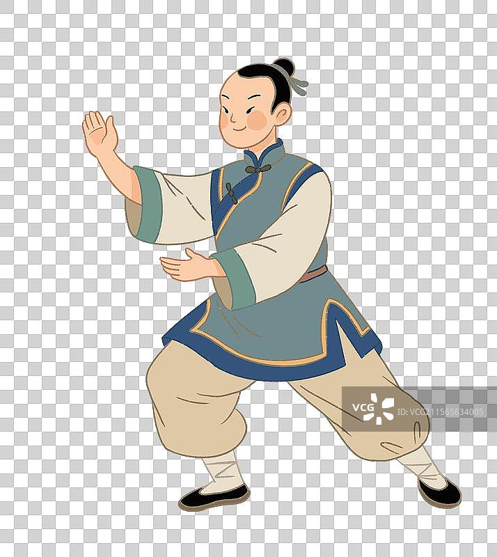 古代武者练功形象插画图片素材