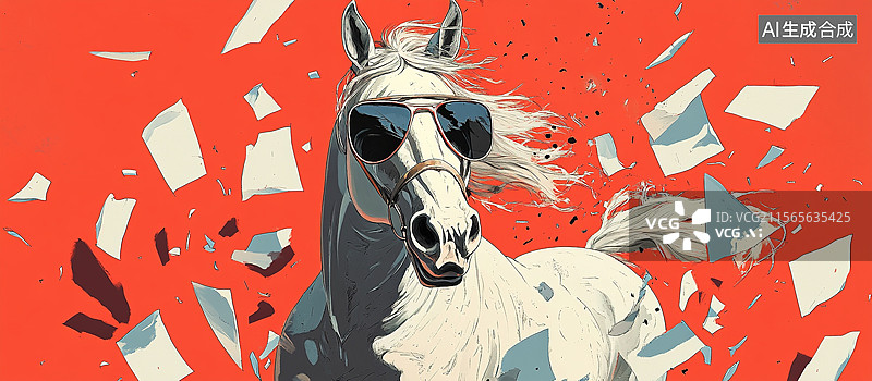 【AI数字艺术】骏马插画图片素材