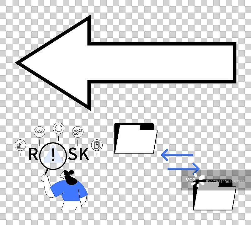 风险分析与文件共享，带左箭头图片素材