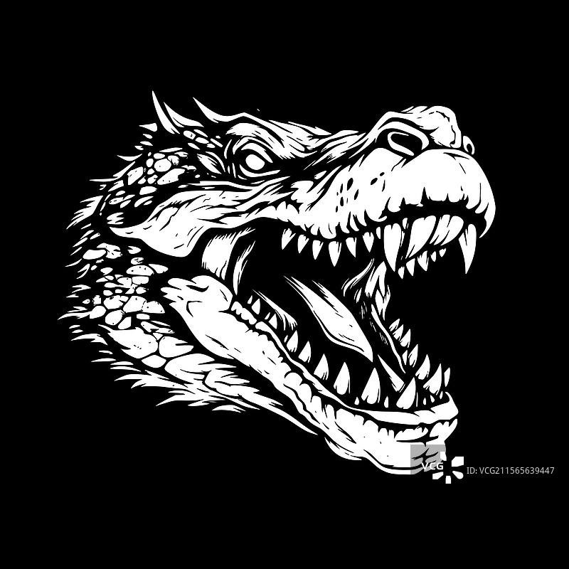 鳄鱼 - 极简和简单的轮廓图片素材