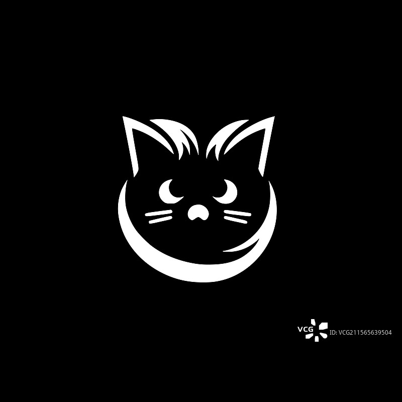 黑白相间的猫图标图片素材