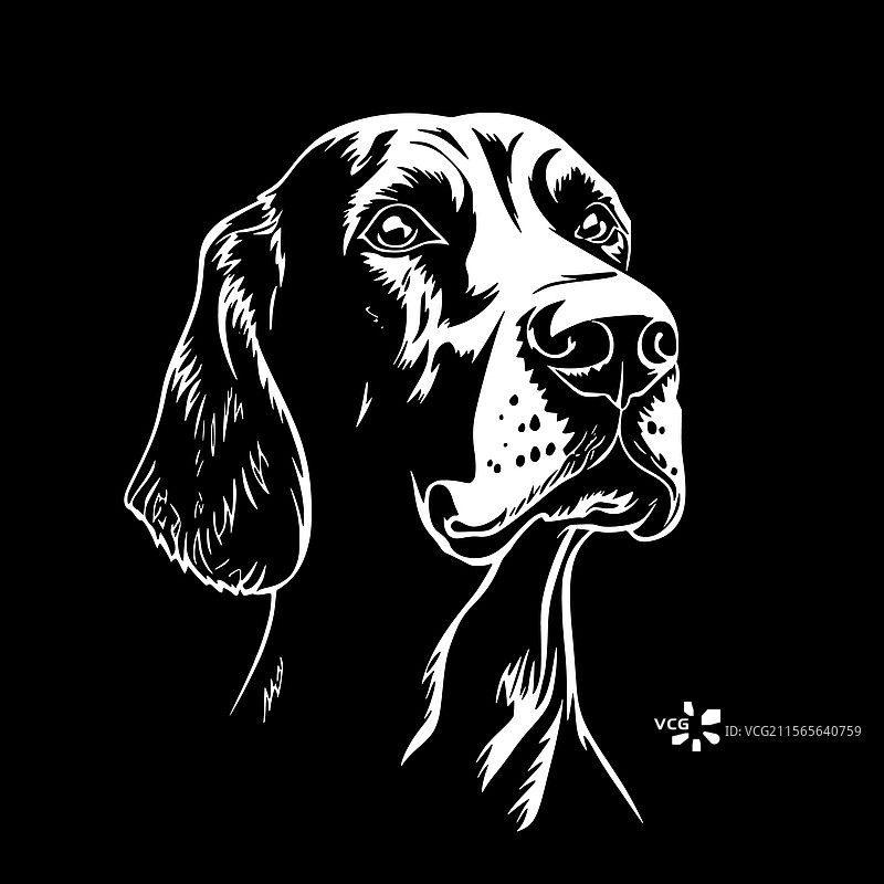 大丹犬 - 黑白色孤立图标图片素材