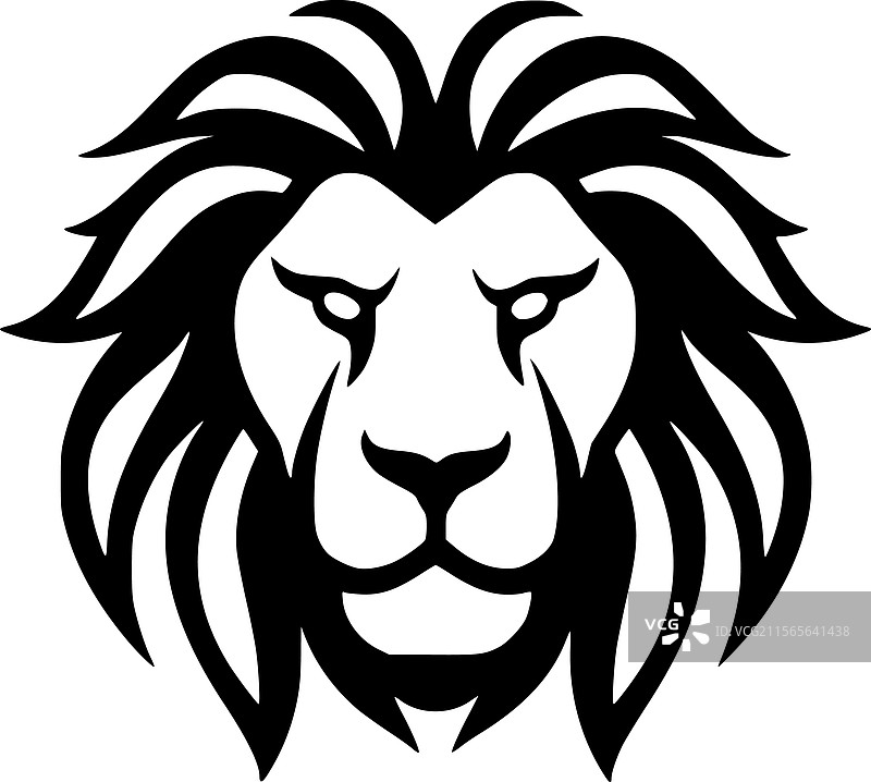 狮子 - 黑白色图片素材