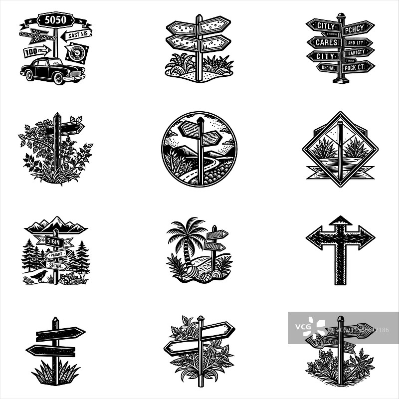 路标 SVG图片素材