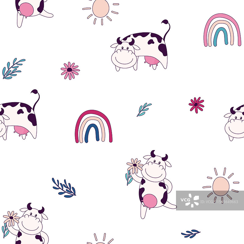 可爱的牛图案图片素材