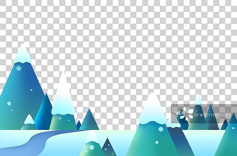 小雪节气下雪的松林小路与河流图片素材