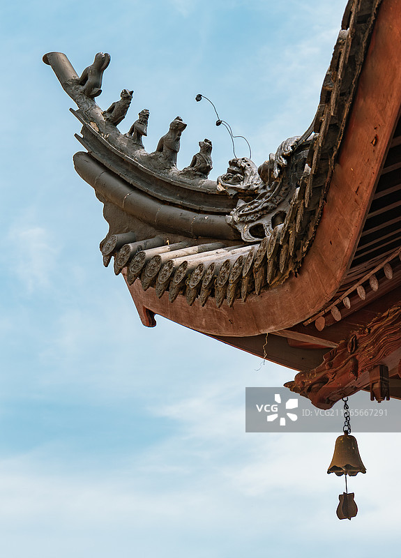 西林禅寺屋檐一角图片素材