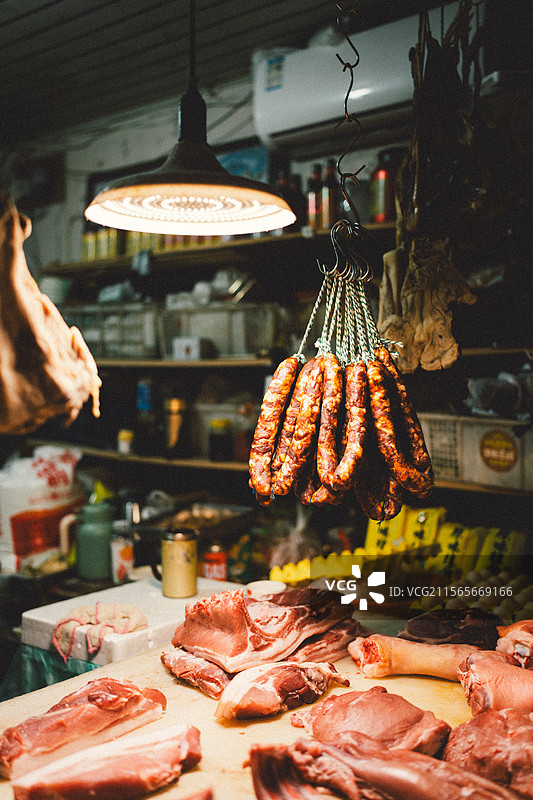 菜市场肉铺摊图片素材
