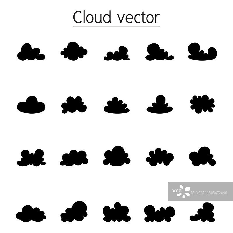 漫画风格的云朵，采用象形文字风格图片素材