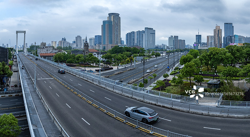 浙江宁波甬江大桥 宁波三江口景色图片素材