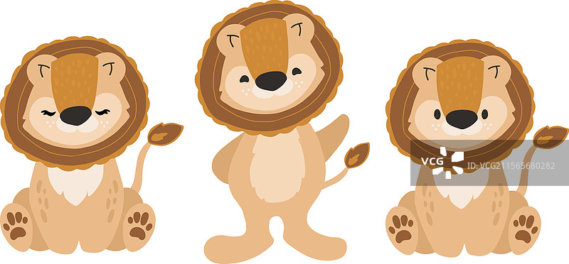 可爱的狮子宝宝剪贴画图片素材
