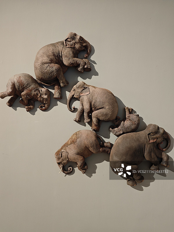 2025央美研究生毕业展大象雕塑动物装置艺术摄影图图片素材