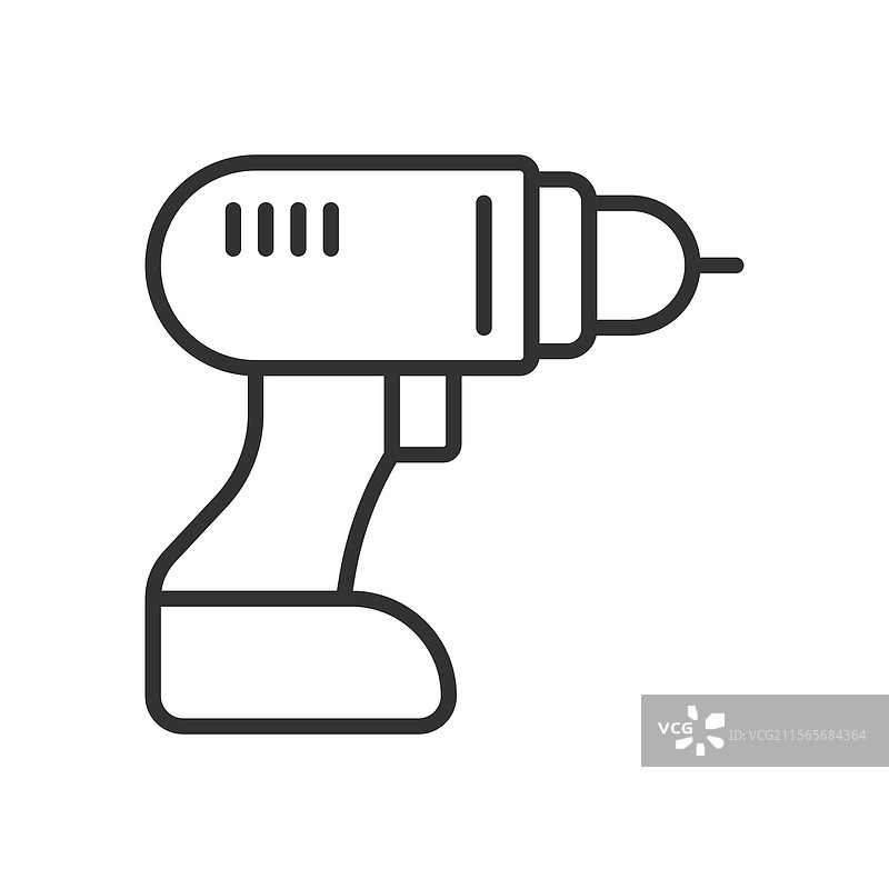 线条设计的电钻图标 电动工具图片素材