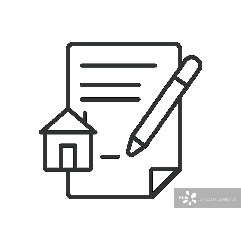 家居合同图标，线条设计的家居合同图片素材