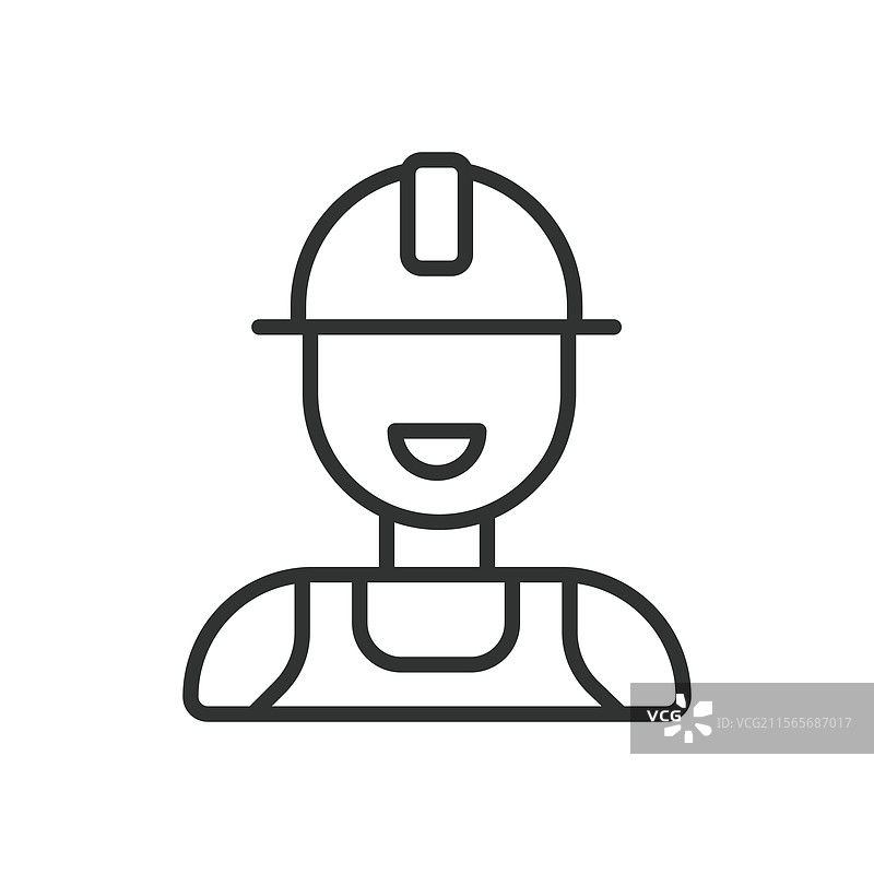 建筑工人图标，线条设计，建筑施工图片素材