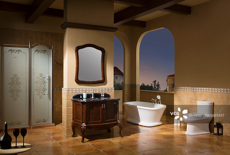 地中海风格卫浴场景图片素材