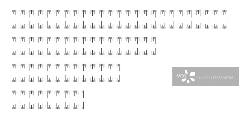从4到12英寸的尺子测量刻度图片素材