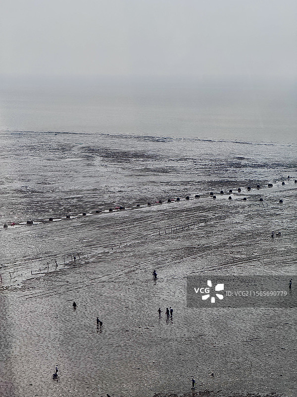 退潮之后 上海奉贤渔人码头图片素材