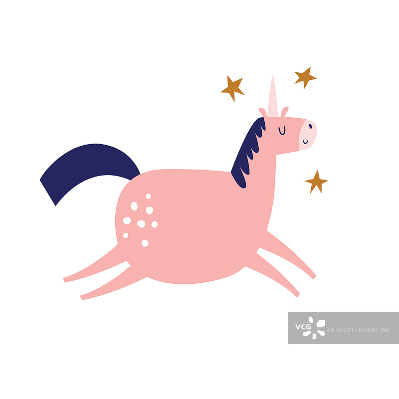 可爱的独角兽在童趣中图片素材