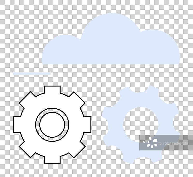 云计算概念与齿轮机制图片素材